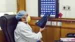 A doctor at Sir Ganga Ram hospital examines a patient’s CT scan for signs of mucormycosis. (ANI Photo) A doctor at Sir Ganga Ram hospital examines a patient’s CT scan for signs of mucormycosis. (ANI Photo)