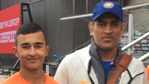 Praharsh Parikh with MS Dhoni. Praharsh Parikh with MS Dhoni.