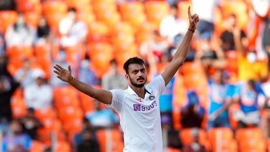 India's Axar Patel celebrates. (ANI Photo/ICC Twitter)