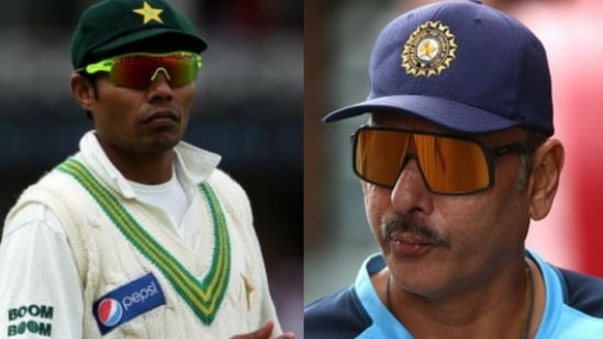 File Photos of Danish Kaneria (left) and Ravi Shastri (right)(HT Collage)