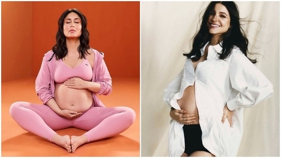 Few B-Town celebs who made jaws dropped with their stunning pregnancy photoshoots are Kareena Kapoor Khan, Anushka Sharma, Kalki Koechlin, etc.(Instagram)