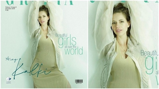 Kalki Koechlin featured on the December 2019 issue of Grazia when she was pregnant with her first child Sappho.(Instagram/kalkikanmani)