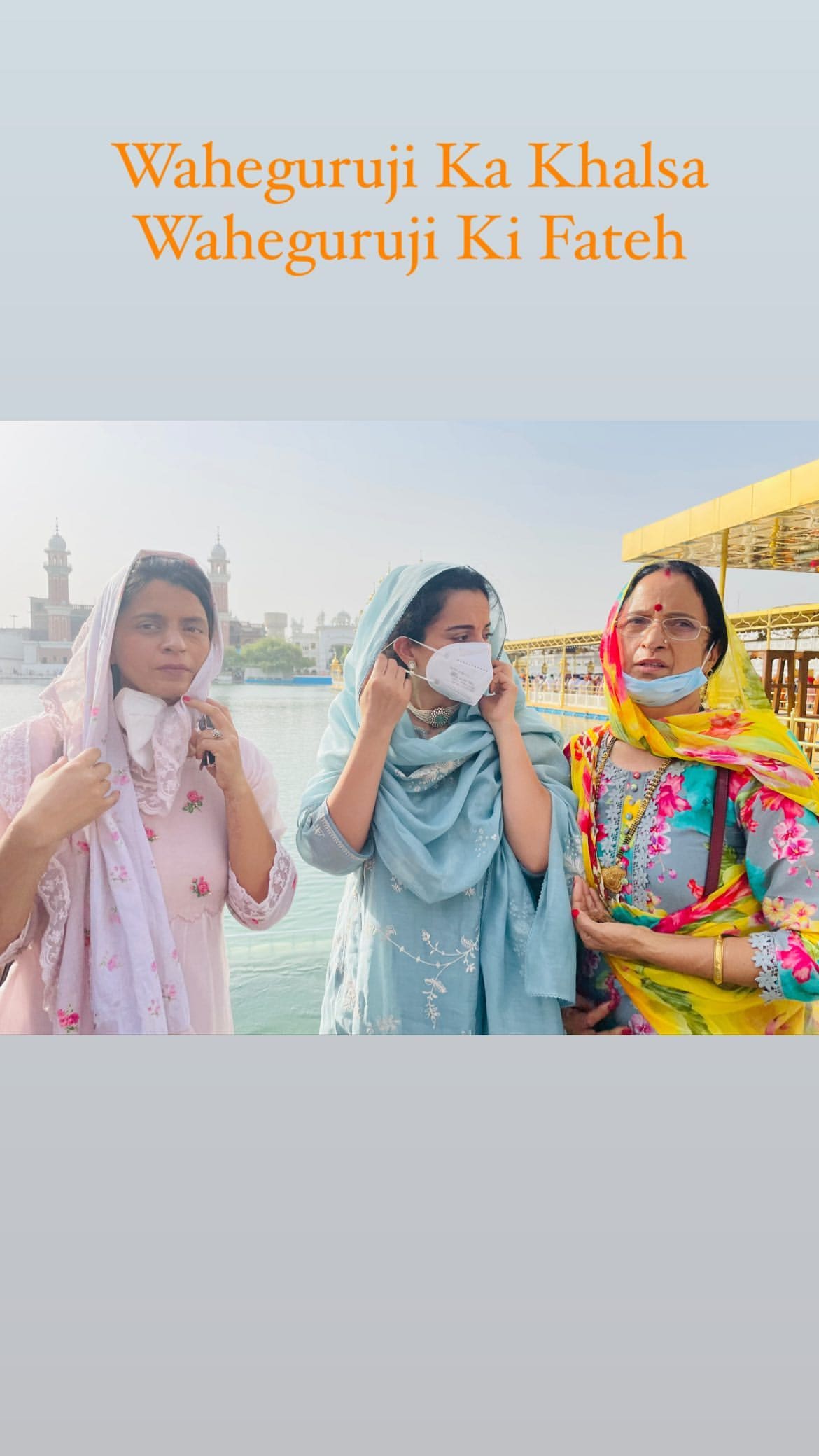 Kangana Ranaut and her family at the Golden temple. Kangana Ranaut and her family at the Golden temple.