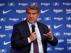 File Photo- FC Barcelona president Joan Laporta