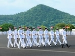 Last year, for the first time in its history, the IMA held a passing out parade without parents due to the Covid-19 pandemic. In picture - A Passing out Parade (POP) held at Indian Naval Academy (INA), Ezhimala in Kannur.(PTI | Representational image) Last year, for the first time in its history, the IMA held a passing out parade without parents due to the Covid-19 pandemic. In picture - A Passing out Parade (POP) held at Indian Naval Academy (INA), Ezhimala in Kannur.(PTI | Representational image)