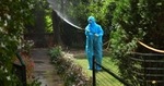 A MCD worker wearing PPE suit sprays disinfectant while sanitizing a house during lockdown against coronavirus, at North Campus, Delhi University, in New Delhi. (Sanchit Khanna / Hindustan Times) A MCD worker wearing PPE suit sprays disinfectant while sanitizing a house during lockdown against coronavirus, at North Campus, Delhi University, in New Delhi. (Sanchit Khanna / Hindustan Times)