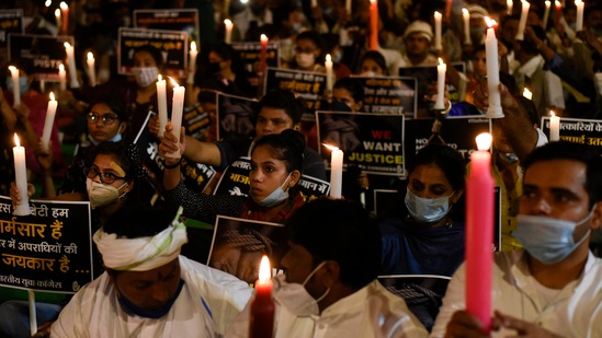 People protest against rape culture in India. (Biplov Bhuyan/ Hindustan Times File Photo)