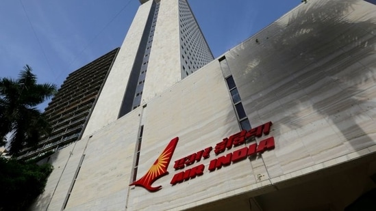 The Air India logo is seen on the facade of its office building in Mumbai. (REUTERS) The Air India logo is seen on the facade of its office building in Mumbai. (REUTERS)