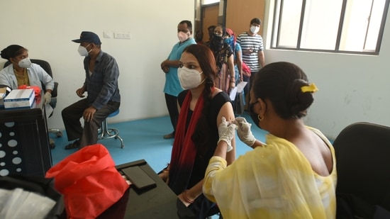 The Gautam Buddh Nagar administration had recently resolved to become the first “fully vaccinated” district in the country.. (Photo by Sunil Ghosh / Hindustan Times) The Gautam Buddh Nagar administration had recently resolved to become the first “fully vaccinated” district in the country.. (Photo by Sunil Ghosh / Hindustan Times)