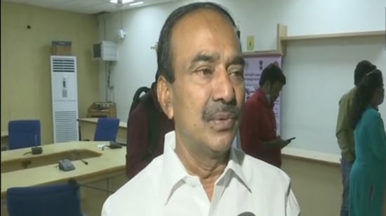 File photo: Senior TRS lawmaker and former state health minister Eatala Rajender. (ANI) File photo: Senior TRS lawmaker and former state health minister Eatala Rajender. (ANI)
