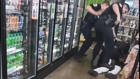 A video showed officers of the Huntsville Police Department assaulting a man at the local store.(Screenshot - Facebook live video by Bruce Turner) A video showed officers of the Huntsville Police Department assaulting a man at the local store.(Screenshot - Facebook live video by Bruce Turner)