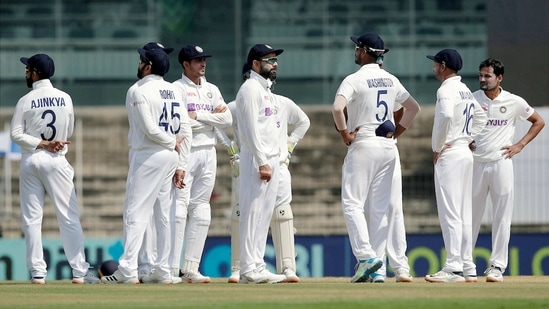 Indian cricket team captain Virat Kohli with teammates. File(PTI)