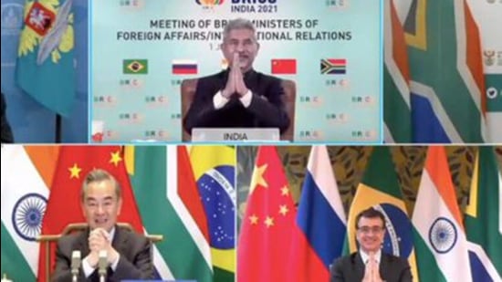 India is the current chair of BRICS and the meeting of the foreign ministers set the stage for the summit to be hosted by the country later this year. (@DrSJaishankar/Twitter) India is the current chair of BRICS and the meeting of the foreign ministers set the stage for the summit to be hosted by the country later this year. (@DrSJaishankar/Twitter)