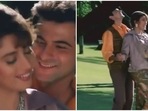 Madhuri Dixit and Sanjay Kapoor in a still from the film Raja (1995). Madhuri Dixit and Sanjay Kapoor in a still from the film Raja (1995).