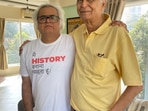 Hansal Mehta with his father.
