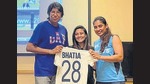 Chandigarh’s Taniya Bhatia was given her Test jersey by India women cricket captain Mithali Raj and veteran speedster Jhulan Goswami at a Mumbai hotel a few days ago. (HT Photo) Chandigarh’s Taniya Bhatia was given her Test jersey by India women cricket captain Mithali Raj and veteran speedster Jhulan Goswami at a Mumbai hotel a few days ago. (HT Photo)