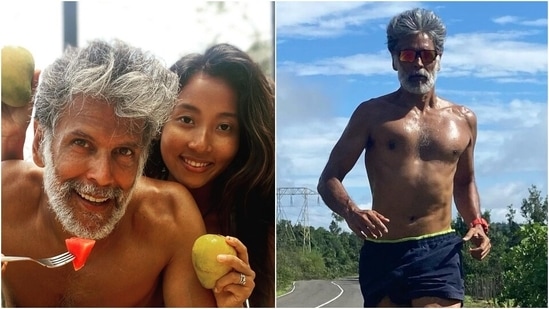 Milind Soman runs first 10k post Covid. Ankita Konwar's comment is a must-read(Instagram/@milindrunning)