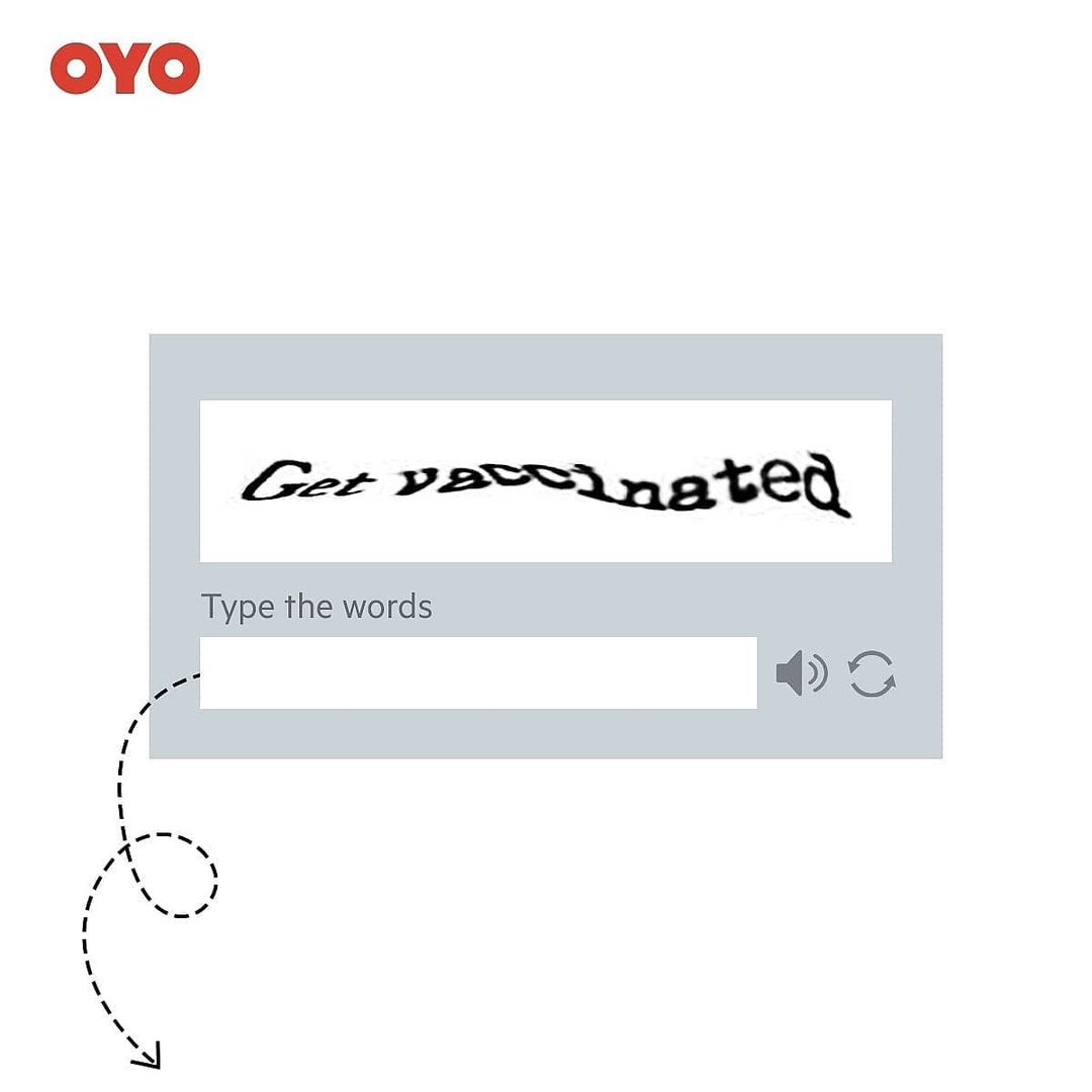 Oyo Rooms captioned, “Type, enter and register” with the social media creative Oyo Rooms captioned, “Type, enter and register” with the social media creative