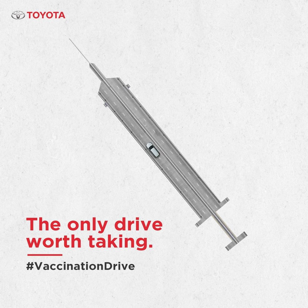 Toyota India shared, “Here’s to committing to our own health and safety! Don’t forget to register for your vaccination” Toyota India shared, “Here’s to committing to our own health and safety! Don’t forget to register for your vaccination”