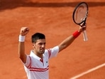 Serbia's Novak Djokovic celebrates after winning his second-round match against Uruguay's Pablo Cuevas(REUTERS)