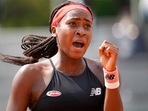 United States's Coco Gauff celebrates after winning a point against China's Qiang Wang during their second-round match on day 5 of the French Open United States's Coco Gauff celebrates after winning a point against China's Qiang Wang during their second-round match on day 5 of the French Open