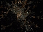 The image shows the Italian city Turin taken from the International Space Station, The image shows the Italian city Turin taken from the International Space Station,