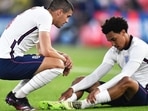 Trent Alexander-Arnold on the ground after injuring himself. (Twitter) Trent Alexander-Arnold on the ground after injuring himself. (Twitter)