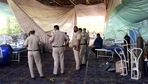 Evacuation work in progress at Hemkunt Oxygen Centre in Sector 61 after some dispute with locals in Gurugram. (Vipin Kumar / Hindustan Times) Evacuation work in progress at Hemkunt Oxygen Centre in Sector 61 after some dispute with locals in Gurugram. (Vipin Kumar / Hindustan Times)