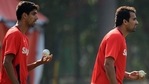 Ashish Nehra and Zaheer Khan train during the 2011 World Cup. (Getty Images) Ashish Nehra and Zaheer Khan train during the 2011 World Cup. (Getty Images)