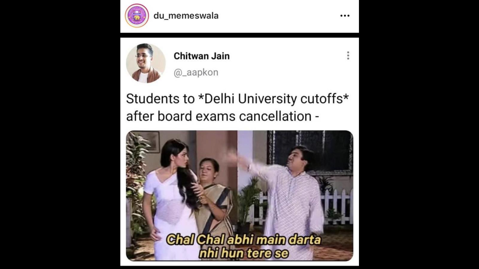 DU aspirants start meme fest: Cut offs vs CUCET stress