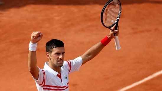 Serbia's Novak Djokovic celebrates after winning his second-round match against Uruguay's Pablo Cuevas(REUTERS)