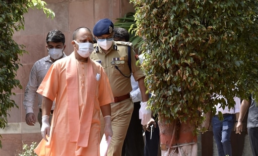 Uttar Pradesh Chief Minister Yogi Adityanath at Sector 16A, NTPC, in Noida. (Sunil Ghosh / Hindustan Times) Uttar Pradesh Chief Minister Yogi Adityanath at Sector 16A, NTPC, in Noida. (Sunil Ghosh / Hindustan Times)