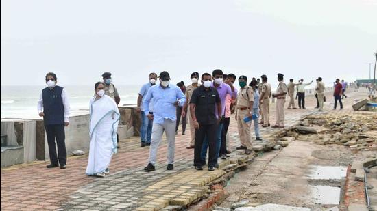 West Bengal chief minister Mamata Banerjee takes stock of the damage caused by Cyclone Yaas, in Digha on May 28. (File photo) West Bengal chief minister Mamata Banerjee takes stock of the damage caused by Cyclone Yaas, in Digha on May 28. (File photo)