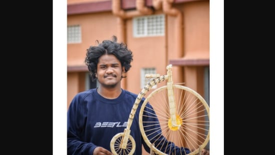 World Bicycle Day Artist uses 3 653 matchsticks to make penny