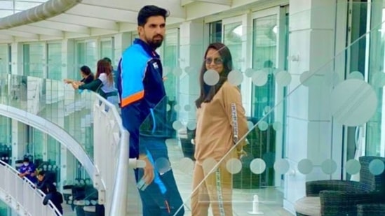 India pacer Ishant Sharma with his wife 