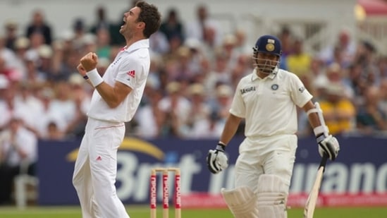 James Anderson celebrates Sachin Tendulkar's wicket in 2011. (Getty Images)