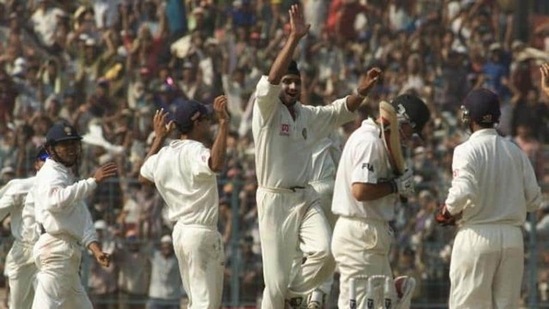 Harbhajan Singh during 2001 Test series against Australia at Eden Gardens(Getty Images)