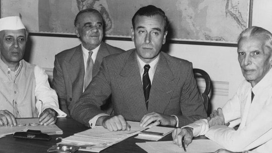At the conference in New Delhi where Lord Mountbatten disclosed Britain's partition plan for India.(Getty Images) At the conference in New Delhi where Lord Mountbatten disclosed Britain's partition plan for India.(Getty Images)