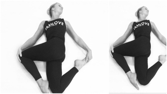 Reclining twist pose: This pose helps relax your back, hips, and shoulders. Repeat this 5-10 times on each side. (Instagram/kimterpstra_yoga)