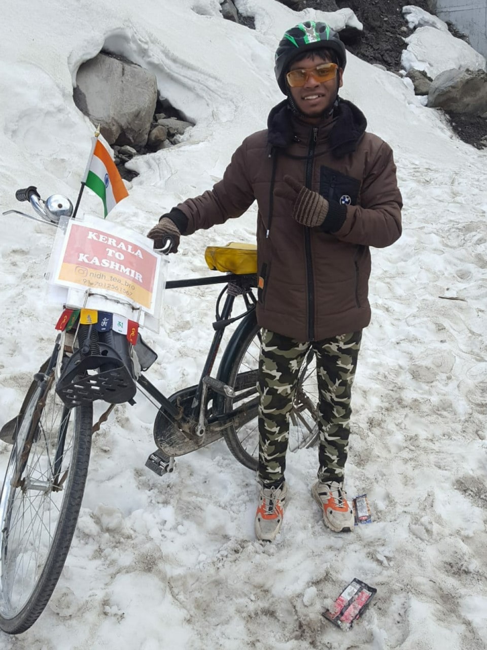 The cyclist from Kerala covered a distance of 5647kms, in 120 days! The cyclist from Kerala covered a distance of 5647kms, in 120 days!