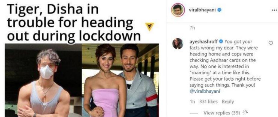 Tiger Shroff and Disha Patani were booked for flouting Covid-19 norms.