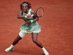 Serena Williams of the U.S. in action during her third round match against Danielle Rose Collins of the U.S.