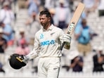 New Zealand's Devon Conway celebrates scoring 200 runs.(AP) New Zealand's Devon Conway celebrates scoring 200 runs.(AP)