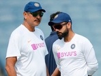 India head coach Ravi Shastri (L) and captain Virat Kohli (R). India head coach Ravi Shastri (L) and captain Virat Kohli (R).