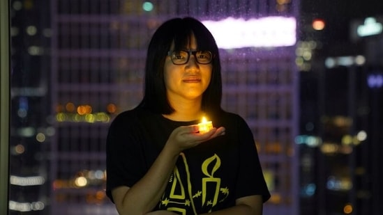 Vice-chairwoman of Hong Kong Alliance in Support of Patriotic Democratic Movements of China, Chow Hang-tung in Hong Kong. (REUTERS)