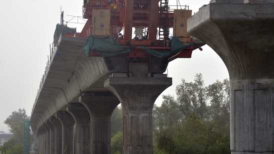A view of the Delhi-Meerut regional rapid transit system (RRTS) construction site. (Sakib Ali /Hindustan Times/For Representational Purposes Only) A view of the Delhi-Meerut regional rapid transit system (RRTS) construction site. (Sakib Ali /Hindustan Times/For Representational Purposes Only)