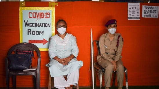 A beneficiary waiting for her turn to get vaccinated against Covid-19, at a MCD Dispensary in Moti Nagar, New Delhi, India, on Friday, June 4, 2021. (Photo by Sanchit Khanna/ Hindustan Times) A beneficiary waiting for her turn to get vaccinated against Covid-19, at a MCD Dispensary in Moti Nagar, New Delhi, India, on Friday, June 4, 2021. (Photo by Sanchit Khanna/ Hindustan Times)