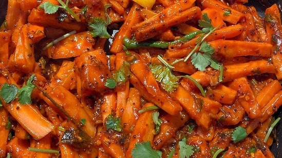 Carrot pickle: A lot of Indian pickle recipes have carrots in them. It adds a sweet flavour to the pickle and leaves a crunchy texture.(Instagram/anisa_vas)