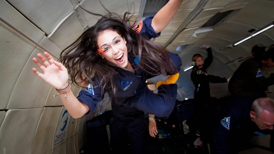 Researcher for the International Institute for Astronautical Sciences (IIAS), Kellie Gerardi, experiances weightlessness on a Zero Gravity plane.(AFP) Researcher for the International Institute for Astronautical Sciences (IIAS), Kellie Gerardi, experiances weightlessness on a Zero Gravity plane.(AFP)