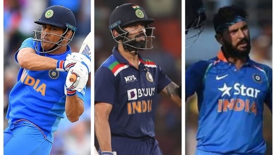 MS Dhoni, Virat Kohli, Yuvraj Singh MS Dhoni, Virat Kohli, Yuvraj Singh